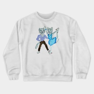 Snow Leopards Go Ice Skating Crewneck Sweatshirt